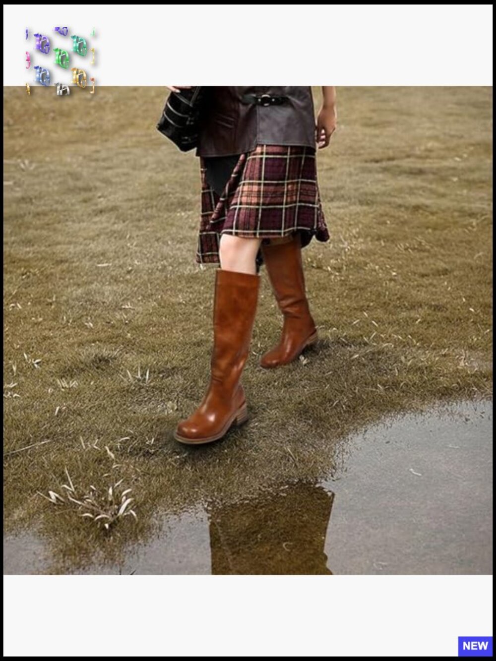 Knee High Block Heel Square Toe Boots Comfortable Low Heel Chic Winter Pull On - Picture 2 of 7